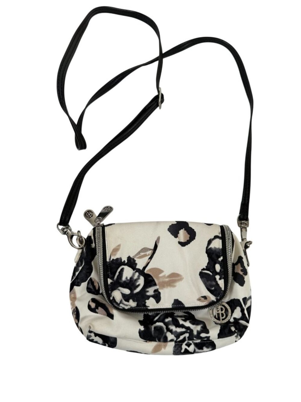 Poivre Blanc Floral Crossbody Bag Convertible Ski Belt Adjustable Strap Zippered